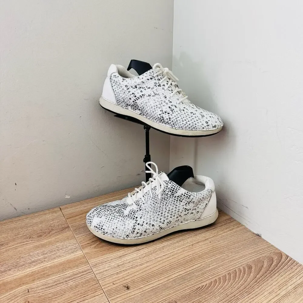 Alegria Essence Posh Silver lace-up sneakers Snake Print Women’s Size 6